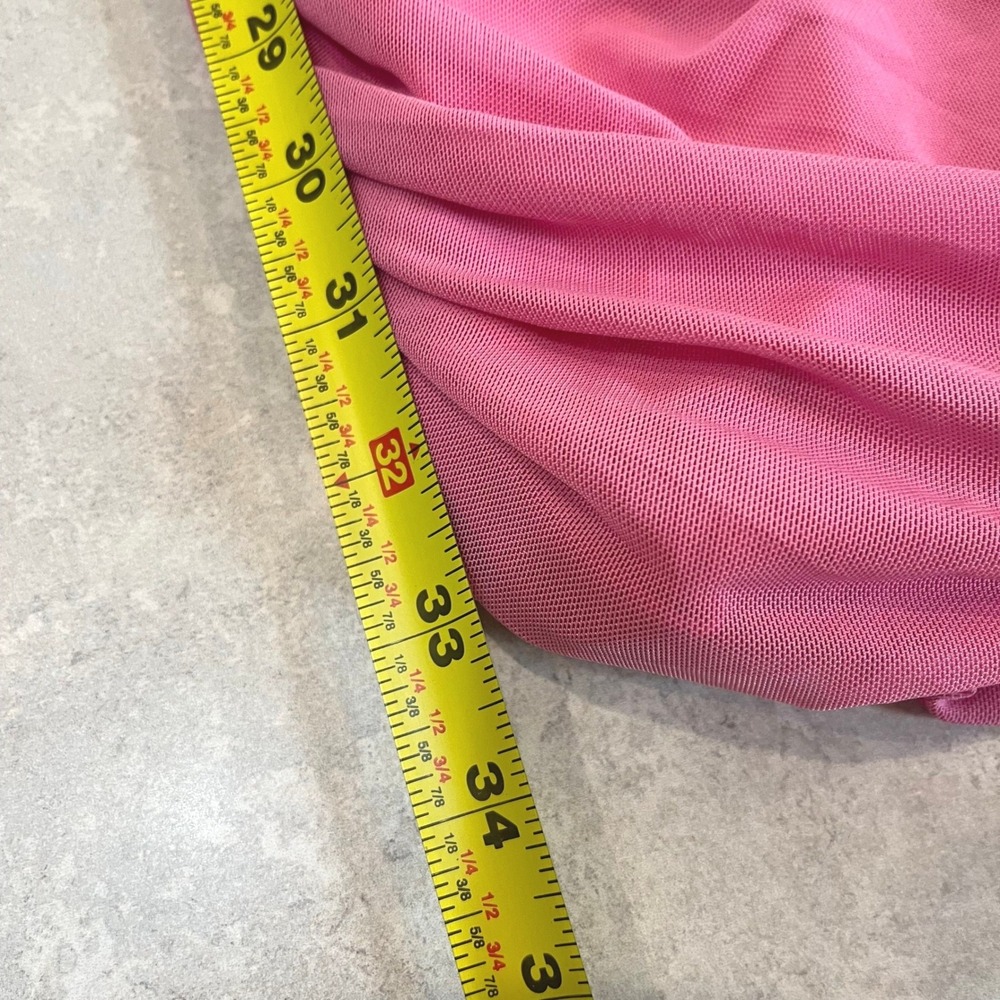 Princess Polly Pink One Shoulder Ruched Mesh Mini Dress Size 6 Bodycon Party - Picture 6 of 7